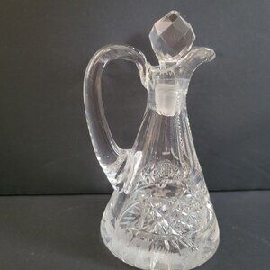 Cut Glass Crystal Cruet Decanter With Stopper